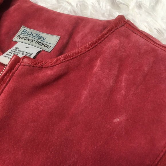 Bradley Bayou Medium Red Full Zip 100% Genuine Lea - Picture 6 of 8